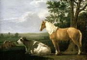 CALRAET, Abraham van A Horse and Cows in a Landscape oil on canvas